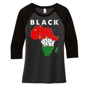 Black Power Pride Love Black History Month Women's Tri-Blend 3/4-Sleeve Raglan Shirt