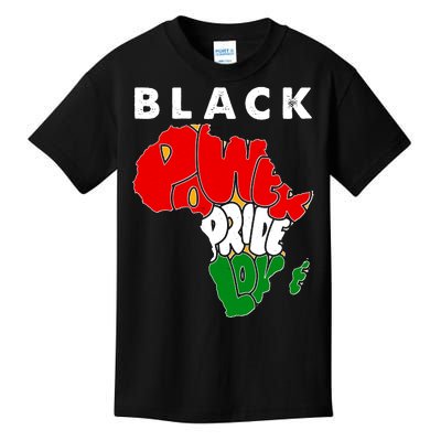 Black Power Pride Love Black History Month Kids T-Shirt