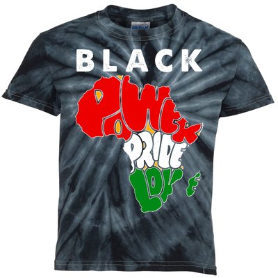 Black Power Pride Love Black History Month Kids Tie-Dye T-Shirt