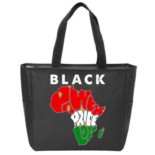 Black Power Pride Love Black History Month Zip Tote Bag