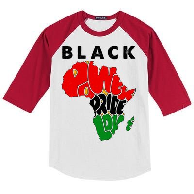 Black Power Pride Love Black History Month Kids Colorblock Raglan Jersey