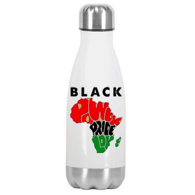 Black Power Pride Love Black History Month Stainless Steel Insulated Water Bottle