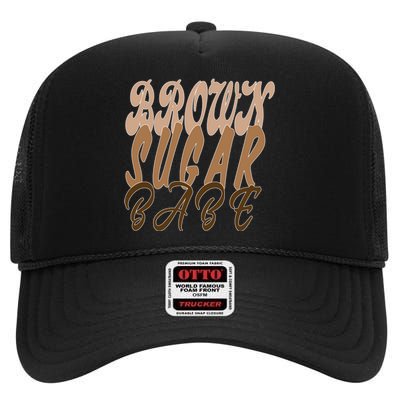 Black Pride Brown Sugar Babe Melanin High Crown Mesh Back Trucker Hat