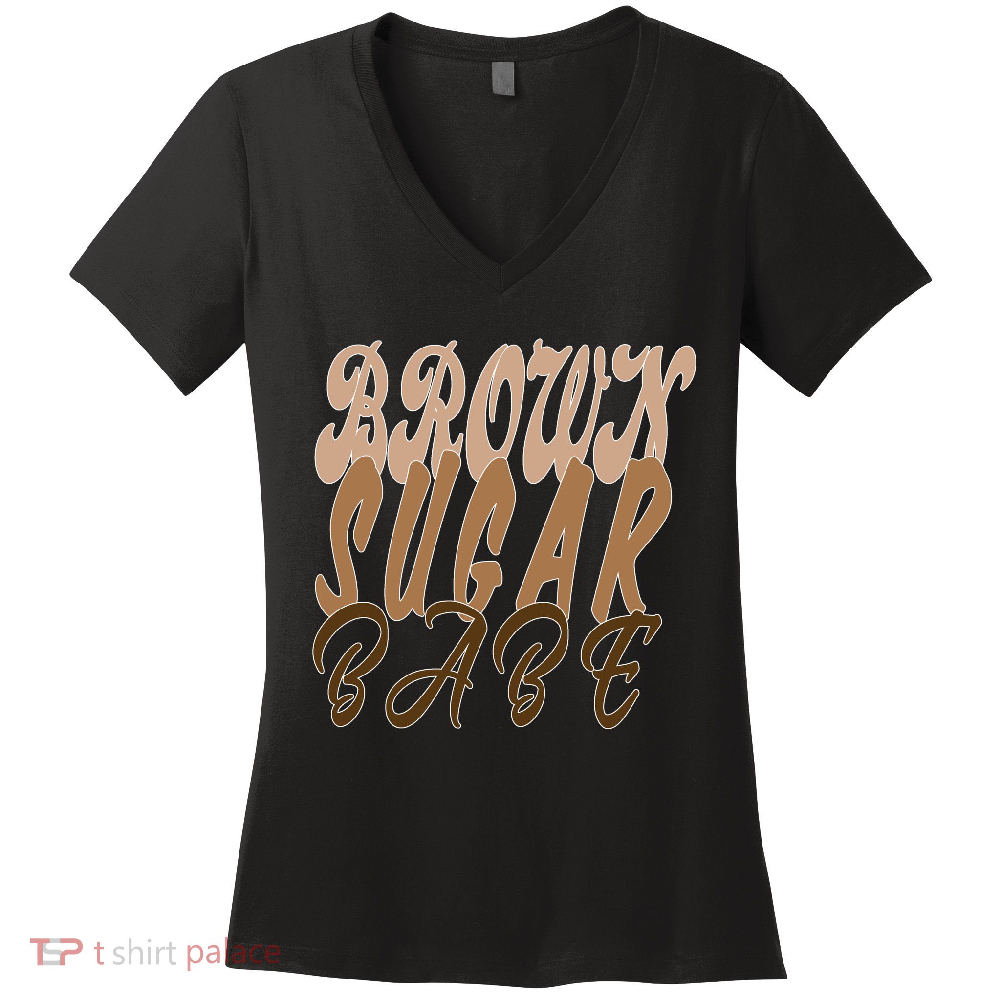 Black Pride Brown Sugar Babe Melanin Women's V-Neck T-Shirt