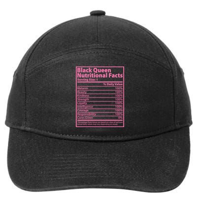 Black Queen Nutritional Facts 7-Panel Snapback Hat