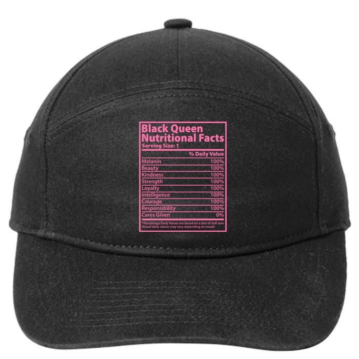 Black Queen Nutritional Facts 7-Panel Snapback Hat