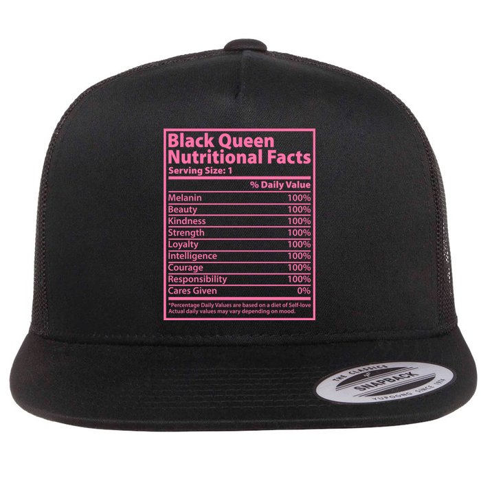 Black Queen Nutritional Facts Flat Bill Trucker Hat