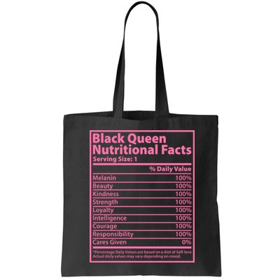 Black Queen Nutritional Facts Bag
