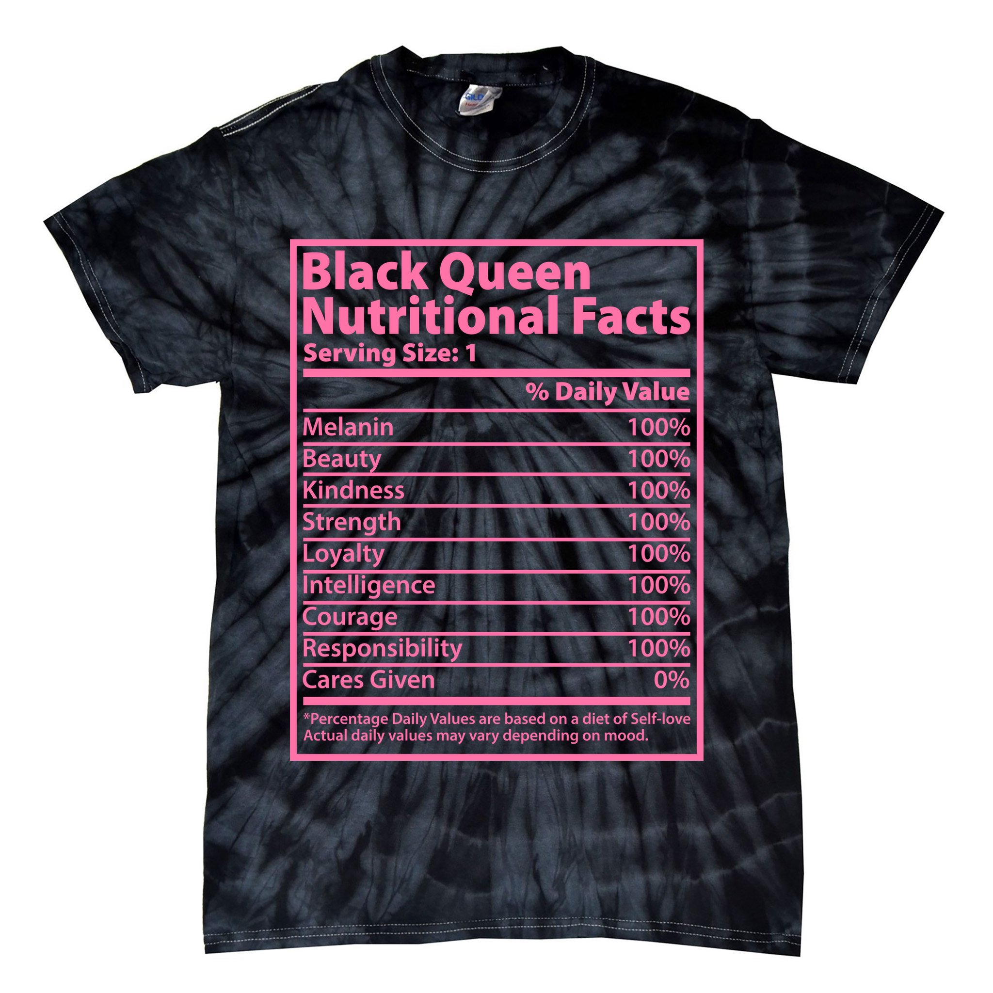 Black Queen Nutritional Facts Tie-Dye T-Shirt