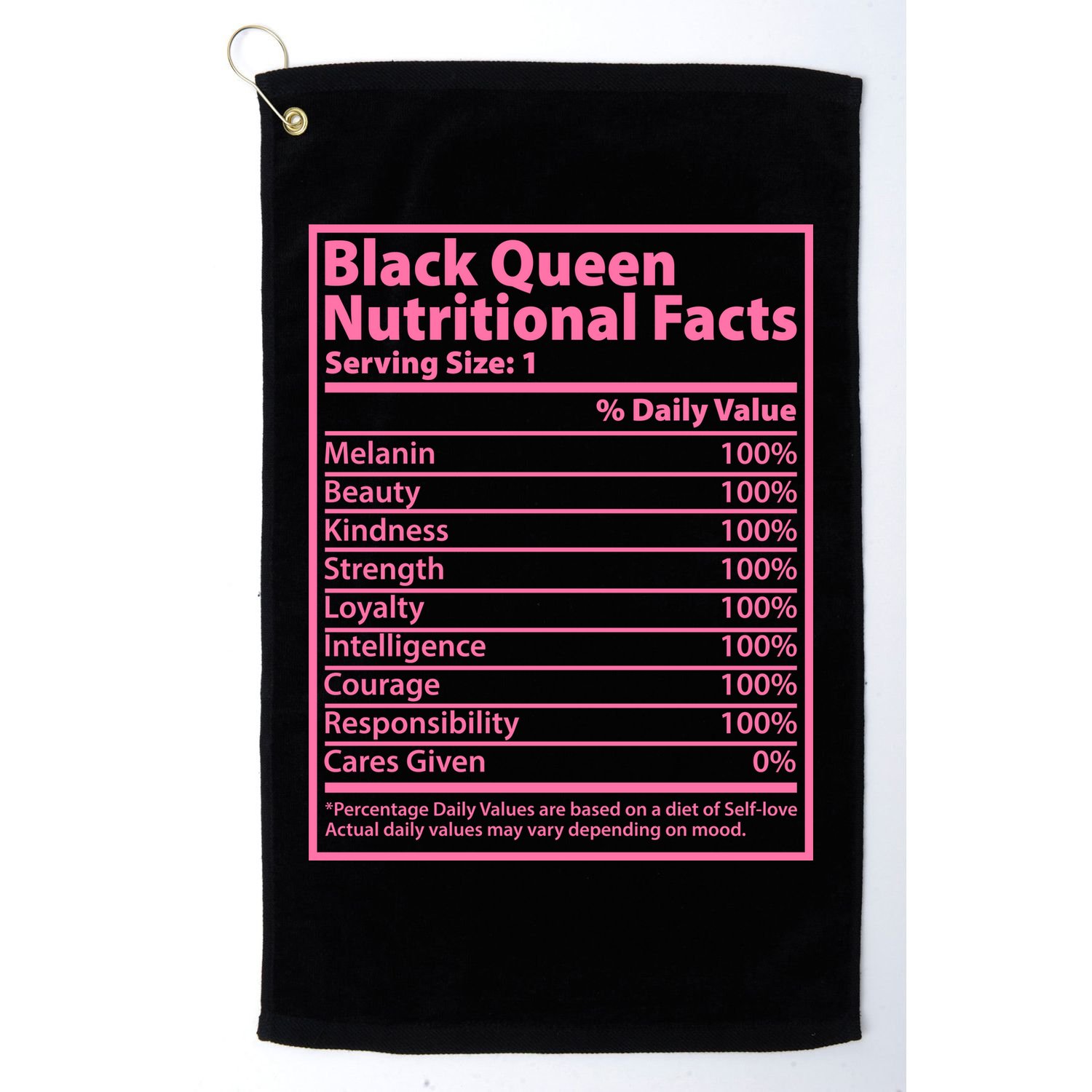Black Queen Nutritional Facts Golf Towel