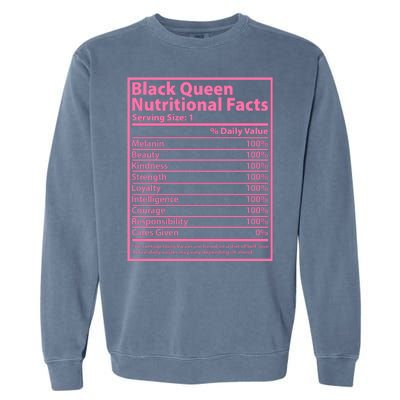 Black Queen Nutritional Facts Garment-Dyed Sweatshirt