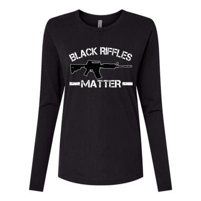 Black Riffles Matter Womens Cotton Relaxed Long Sleeve T-Shirt