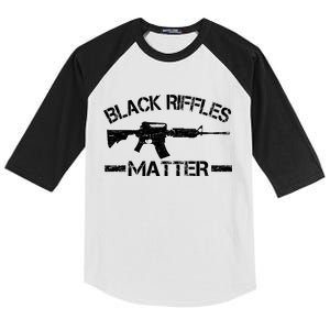 Black Riffles Matter Kids Colorblock Raglan Jersey