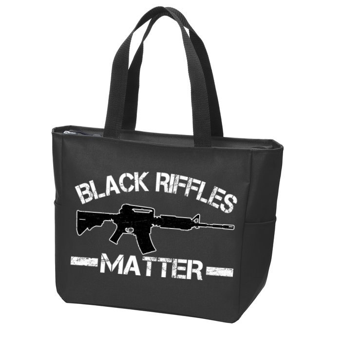 Black Riffles Matter Zip Tote Bag