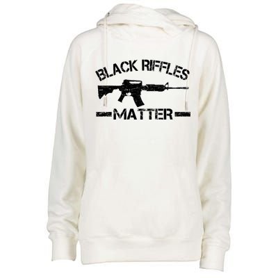 Black Riffles Matter Womens Funnel Neck Pullover Hood