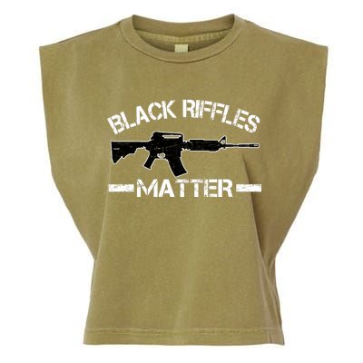 Black Riffles Matter Garment-Dyed Women's Muscle Tee