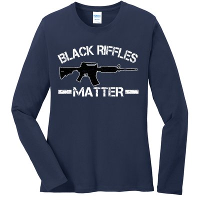 Black Riffles Matter Ladies Long Sleeve Shirt