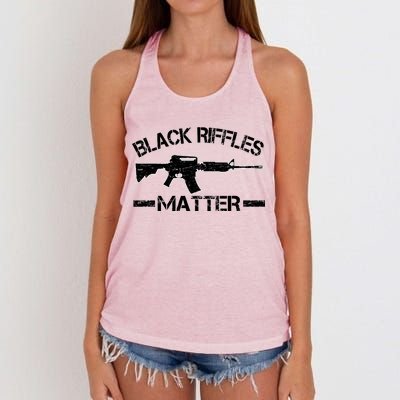 Black Riffles Matter Women's Knotted Racerback Tank