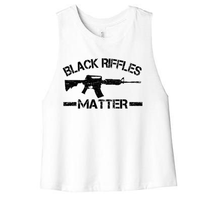 Black Riffles Matter Women's Racerback Cropped Tank