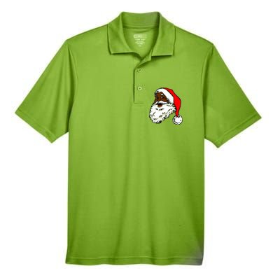 Black Santa Claus Christmas Men's Origin Performance Piqué Polo