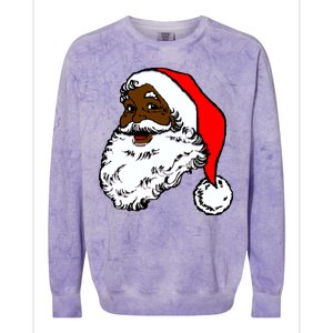 Black Santa Claus Christmas Colorblast Crewneck Sweatshirt