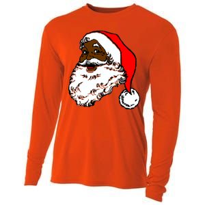 Black Santa Claus Christmas Cooling Performance Long Sleeve Crew