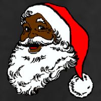 Black Santa Claus Christmas 7 Panel Mesh Trucker Snapback Hat