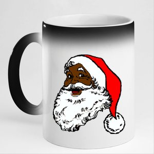 Black Santa Claus Christmas 11oz Black Color Changing Mug