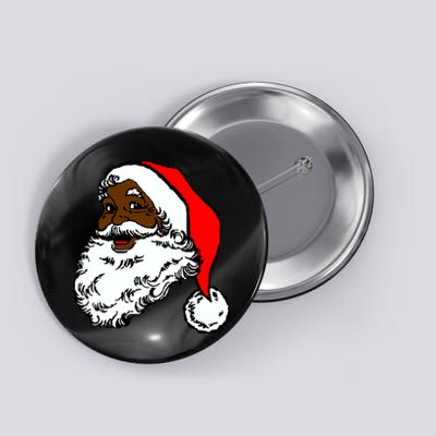 Black Santa Claus Christmas Button