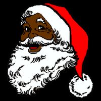 Black Santa Claus Christmas Drawstring Bag