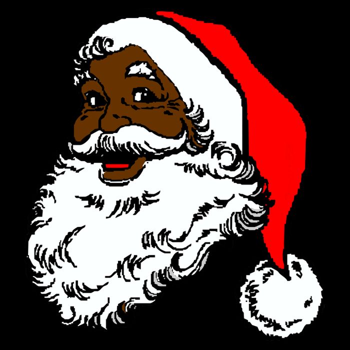 Black Santa Claus Christmas Drawstring Bag