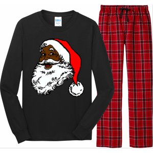 Black Santa Claus Christmas Long Sleeve Pajama Set