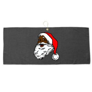 Black Santa Claus Christmas Large Microfiber Waffle Golf Towel