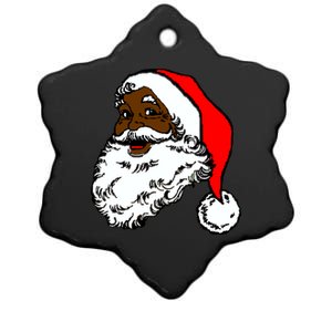 Black Santa Claus Christmas Ceramic Star Ornament