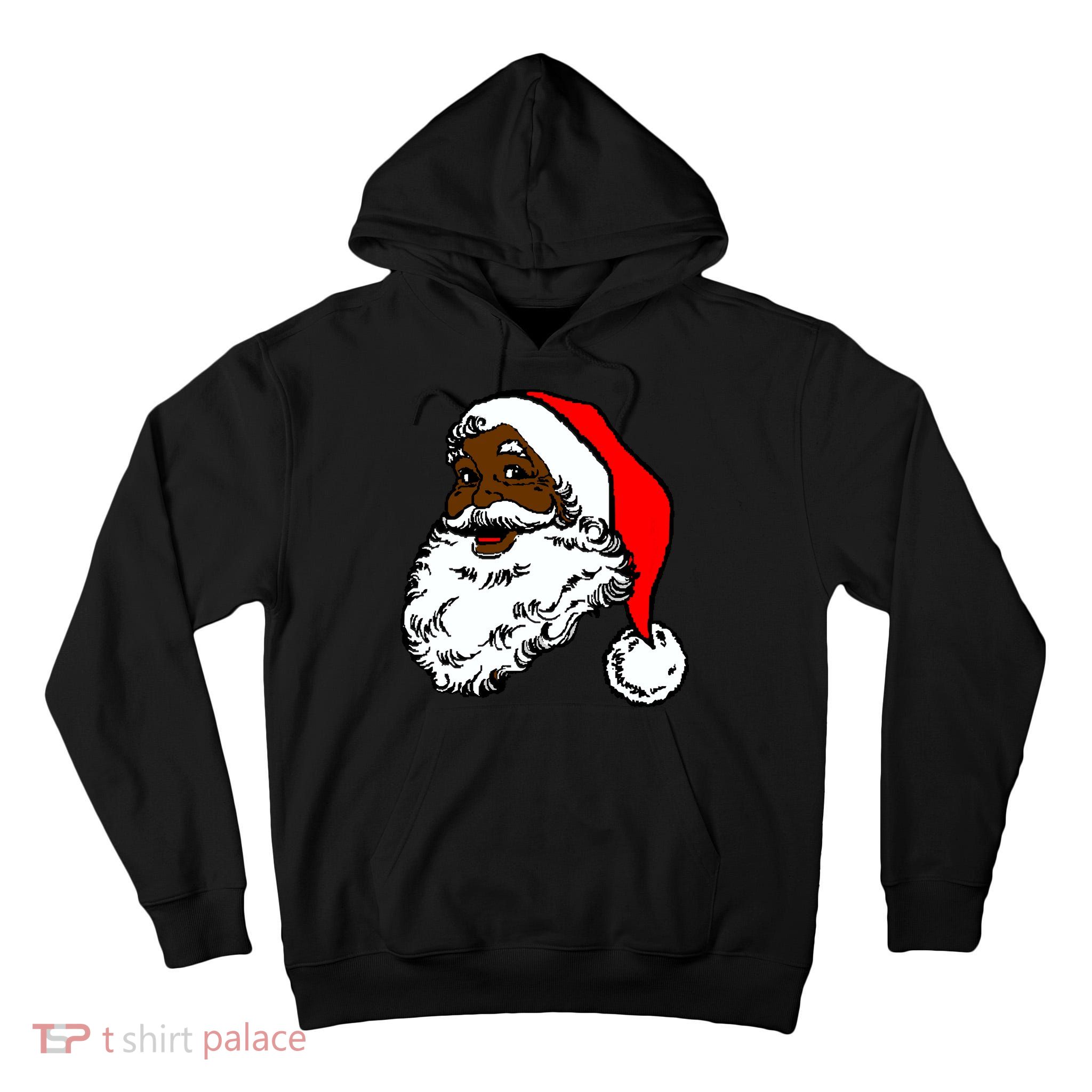 Black Santa Claus Christmas Tall Hoodie