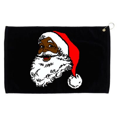 Black Santa Claus Christmas Grommeted Golf Towel