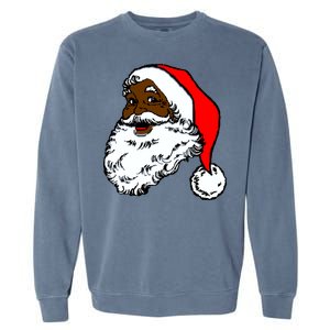 Black Santa Claus Christmas Garment-Dyed Sweatshirt