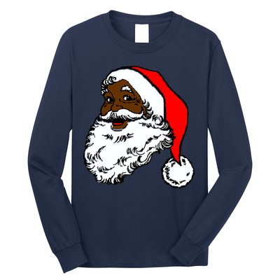 Black Santa Claus Christmas Long Sleeve Shirt