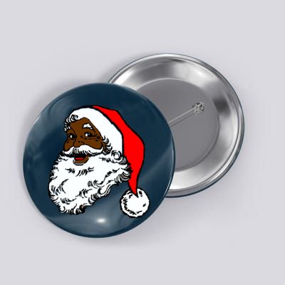 Black Santa Claus Christmas Button