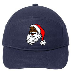 Black Santa Claus Christmas 7-Panel Snapback Hat