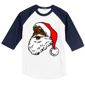 Black Santa Claus Christmas Baseball Sleeve Shirt