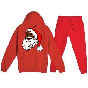 Black Santa Claus Christmas Premium Hooded Sweatsuit Set