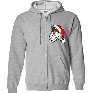 Black Santa Claus Christmas Full Zip Hoodie