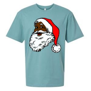 Black Santa Claus Christmas Sueded Cloud Jersey T-Shirt