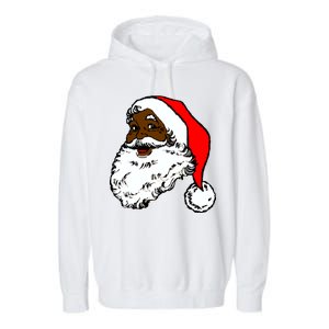 Black Santa Claus Christmas Garment-Dyed Fleece Hoodie