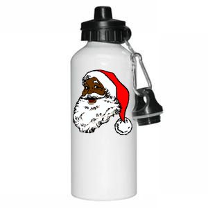 Black Santa Claus Christmas Aluminum Water Bottle 