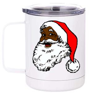 Black Santa Claus Christmas 12 oz Stainless Steel Tumbler Cup