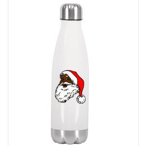 Black Santa Claus Christmas Stainless Steel Insulated Water Bottle