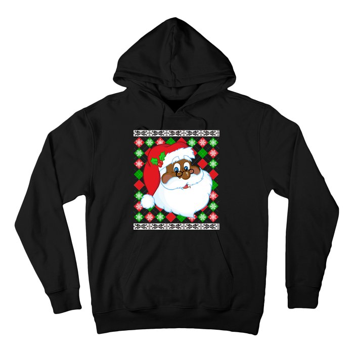 Black Santa Claus Ugly Christmas Sweater Hoodie