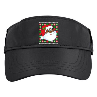 Black Santa Claus Ugly Christmas Sweater Adult Drive Performance Visor